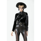 Darkinlove Women's Punk Asymmetric Buckle-up Strap Cut-out Cape
