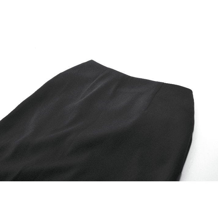 Darkinlove Women's Punk Asymmetric Eyelet Strappy Zip Long Skirt