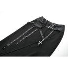 Darkinlove Women's Punk Asymmetric Eyelet Strappy Zip Long Skirt