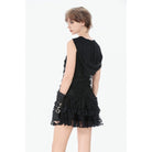 Darkinlove Women's Punk Asymmetric Ripped Hooded Top