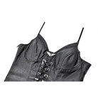 Darkinlove Women's Punk Bat Decor Lace-up Crop Top