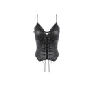Darkinlove Women's Punk Bat Decor Lace-up Crop Top