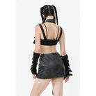 Darkinlove Women's Punk Batwing O-ring Faux Leather Choker