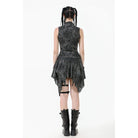 Darkinlove Women's Punk Big Pin Ripped Tank Top