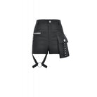Darkinlove Women's Punk Big Pocket Zip Shorts with Leg Harness