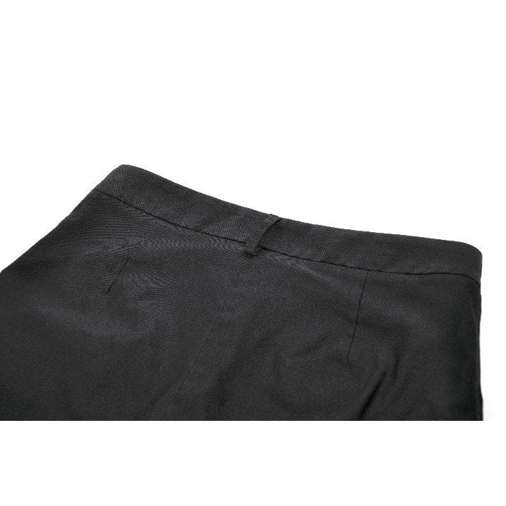 Darkinlove Women's Punk Big Pocket Zip Shorts with Leg Harness