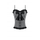 Darkinlove Women's Punk Bowknot Pinstripes Tank Top