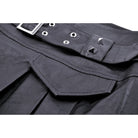 Darkinlove Damen-Faltenrock aus Kunstleder mit Punk-Schnalle