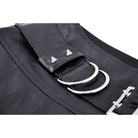 Darkinlove Damen-Faltenrock aus Kunstleder mit Punk-Schnalle