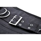 Darkinlove Damen-Faltenrock aus Kunstleder mit Punk-Schnalle