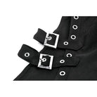 Darkinlove Women's Punk Buckle Strap Eyelet High-slit Midi Skirt with Detachable Pocket