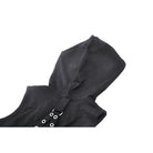 Darkinlove Women's Punk Buckle Strap Vest with Hood