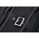 Darkinlove Women's Punk Buckle Strap Vest with Hood