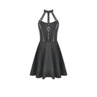 Darkinlove Women's Punk Buckle Straps Zippers Halter Dress