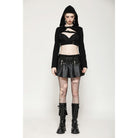 Darkinlove Women's Punk Buckle-up Eyelets Short Skirt
