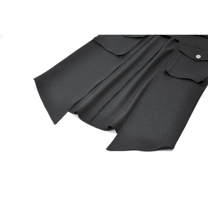 Darkinlove Women's Punk Buckle-up Multi-pocketed Cutout Long Skirt