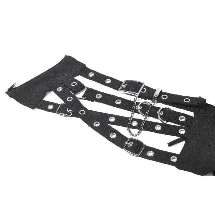 Darkinlove Women's Punk Buckle-up Side Zip Chained Belt