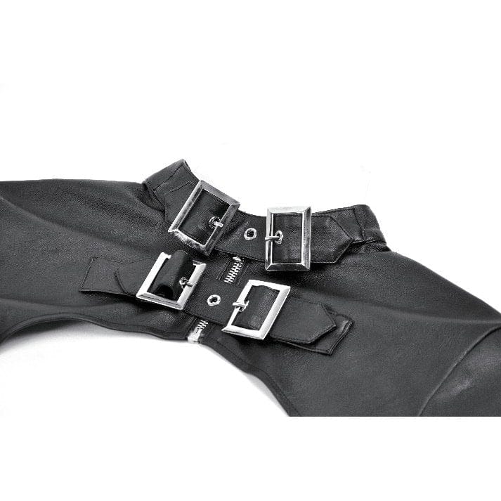 Darkinlove Women's Punk Buckle-up Strap Zip Cape