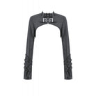 Darkinlove Women's Punk Buckle-up Strap Zip Cape