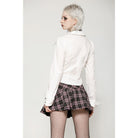 Darkinlove Women's Punk Buckled Plaid Pleated Skirt