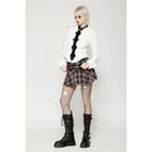 Darkinlove Women's Punk Buckled Plaid Pleated Skirt