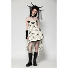 Darkinlove Women's Punk Butterfly Embroidered High/Low Honeymoon Dress