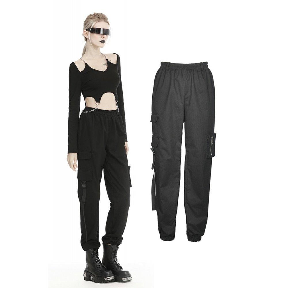 Darkinlove Women's Punk Cargo Pants