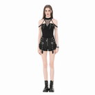 Darkinlove Women's Punk Cross Cutout Chained Halter Tank Top