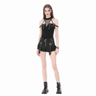 Darkinlove Women's Punk Cross Cutout Chained Halter Tank Top