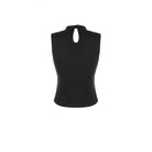 Darkinlove Women's Punk Cross Cutout Mock Neck Sleeveless Top
