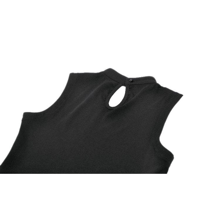 Darkinlove Women's Punk Cross Eyelet Coffin Mesh Splice Tank Top