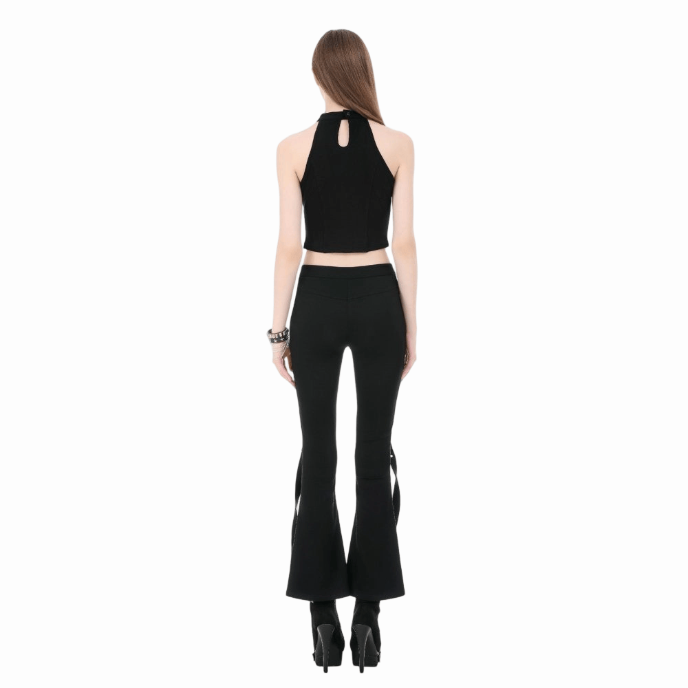Canotta da donna Darkinlove con inserti in rete e motivo punk a croce