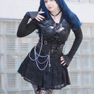 Darkinlove Women's Punk Cross Spider Mesh Slip Dress