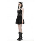 Darkinlove Women's Punk Cross Spider Mesh Slip Dress