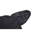 Darkinlove Women's Punk Cutout Eyelet Crop Top with Ripped Hood