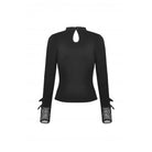 Darkinlove Women's Punk Cutout Mesh Splice Buckle T-shirt