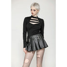 Darkinlove Women's Punk Cutout Plunging Shirt