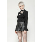 Darkinlove Women's Punk Cutout Plunging Shirt