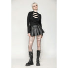 Darkinlove Women's Punk Cutout Plunging Shirt