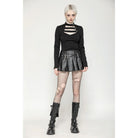 Darkinlove Women's Punk Cutout Plunging Shirt