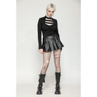 Darkinlove Women's Punk Cutout Plunging Shirt