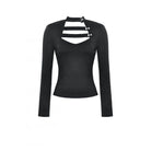 Darkinlove Women's Punk Cutout Plunging Shirt