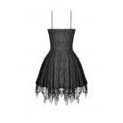 Darkinlove Women's Punk Dark Demon Lacing-up Pleated Slip Dress