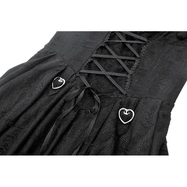 Darkinlove Naisten Punk Dark Demon Nyöritettävä Pliseerattu Alusmekko