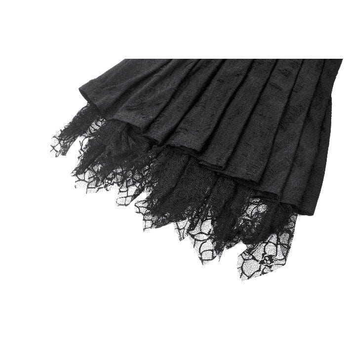 Darkinlove Naisten Punk Dark Demon Nyöritettävä Pliseerattu Alusmekko