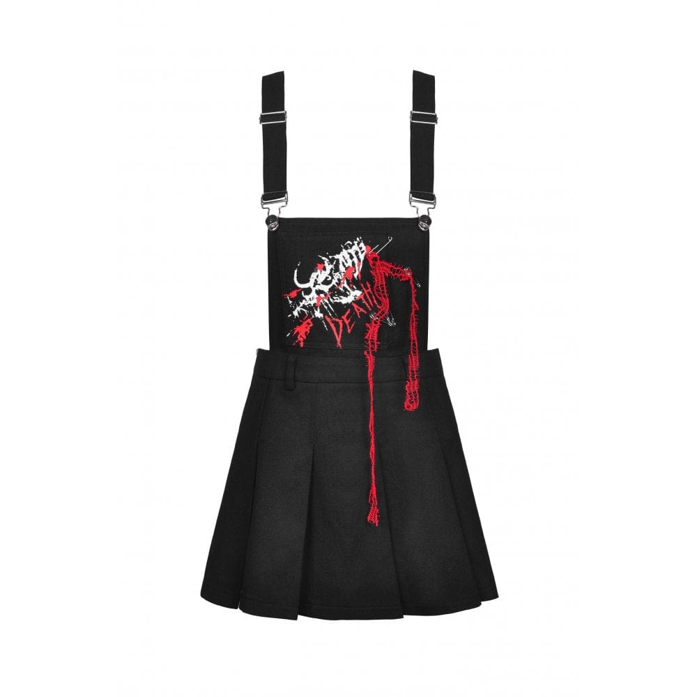 Darkinlove Women's Punk Devil Blood Suspender Skirt