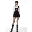 Darkinlove Women's Punk Devil Blood Suspender Skirt