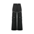 Darkinlove Women's Punk Eyelet Big Pocket Zipper Pants