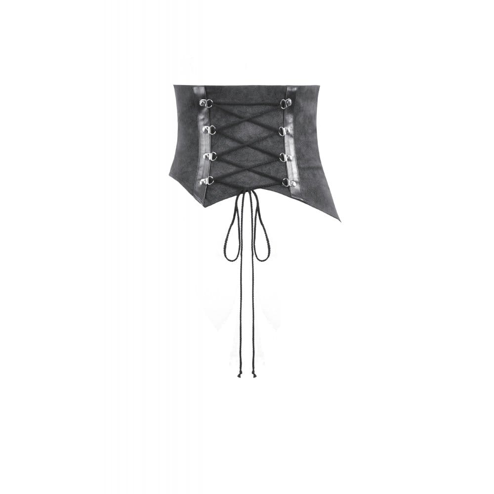 Darkinlove Women's Punk Eyelet Buckle Lace-up Asymmetric Belt