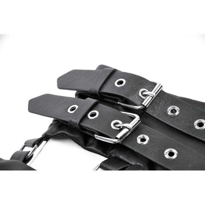 Darkinlove Women's Punk Eyelet Buckle Strap Zipper Belt with Pouches